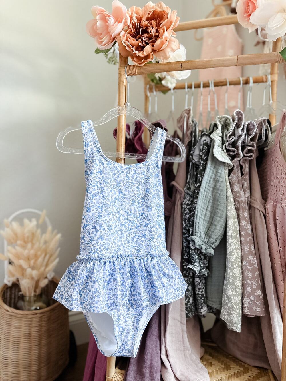 Made Of Meadow Flowers Crisscross Back Floral Peplum Swimsuit